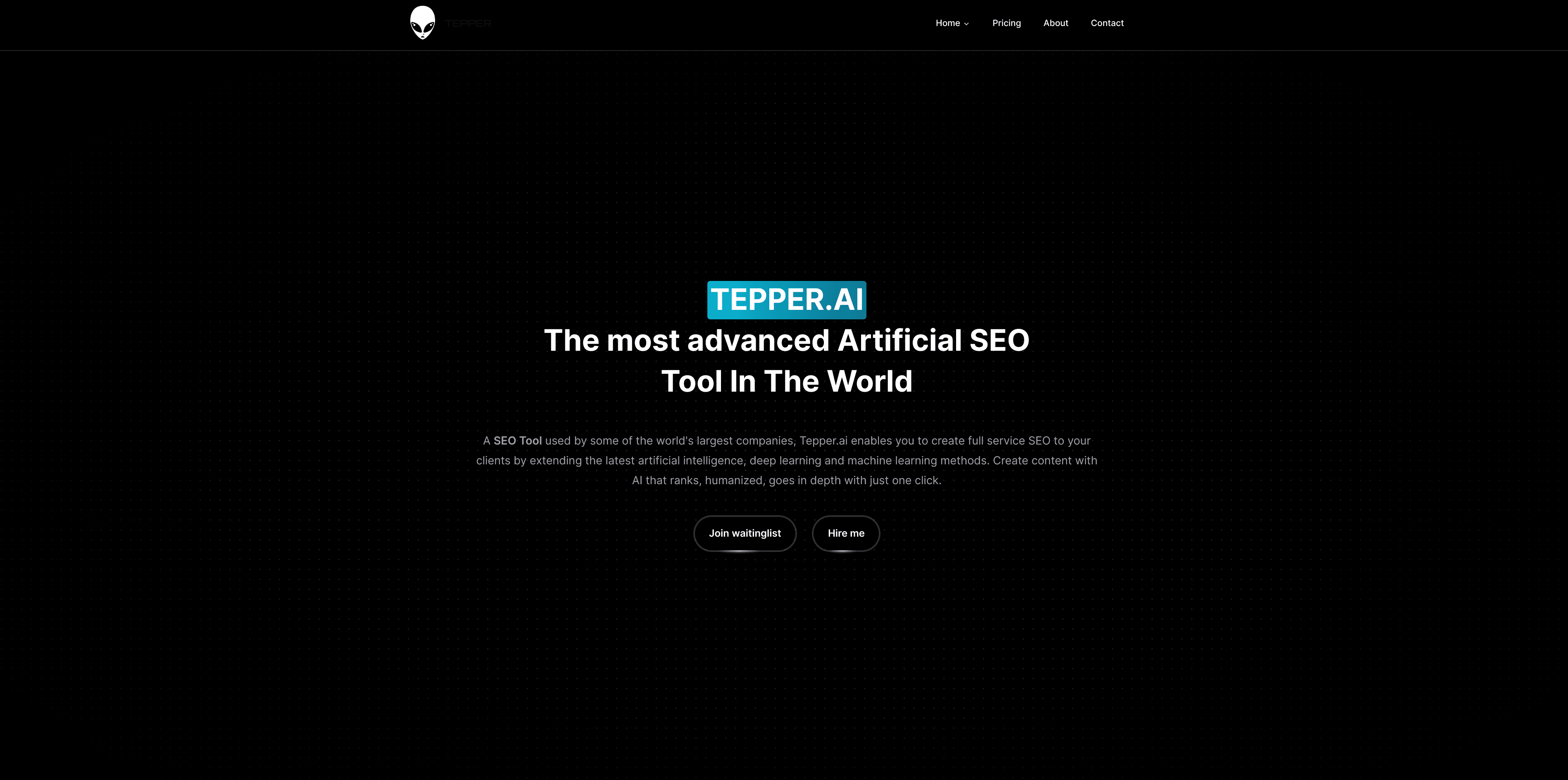 Screenshot van het Tepper.ai platform